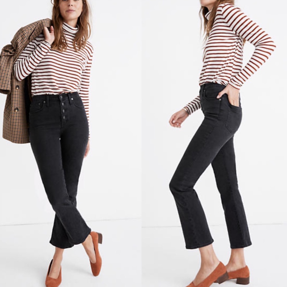 Madewell Cali Demi-Boot High-Rise Black Jeans 26